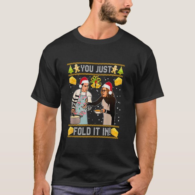 You Just Fold It In Christmas Xmas Pajamas Christm T-Shirt (Front)