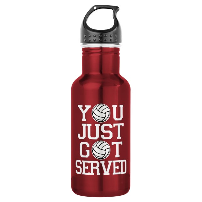 You Just Got Served funny Volleyball water bottle (Front)