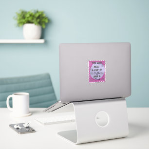You Just Need a Cup of Coffee and a Book stamp Sticker