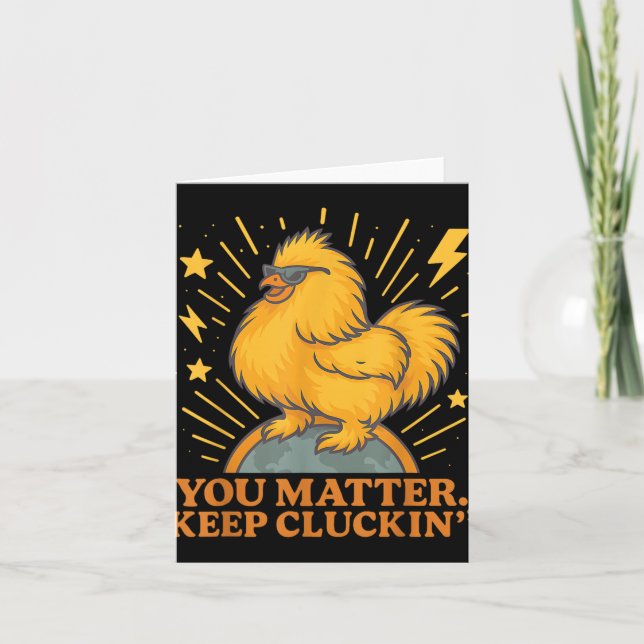 You Keep Cluckin Funny Chicken Pun  Card (Front)