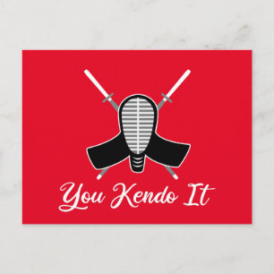 You Kendo It - funny Kendo Aikido Pun Joke Graphic Postcard