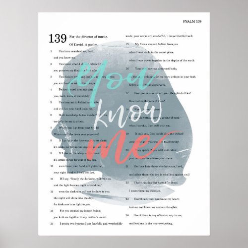 You Know Me Psalm 139 Poster