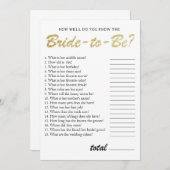 You know the bride bridal shower game gold invitation (Front/Back)