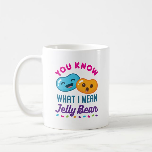 You Know What I Mean Jelly Bean Kawaii Candy Coffee Mug (Left)