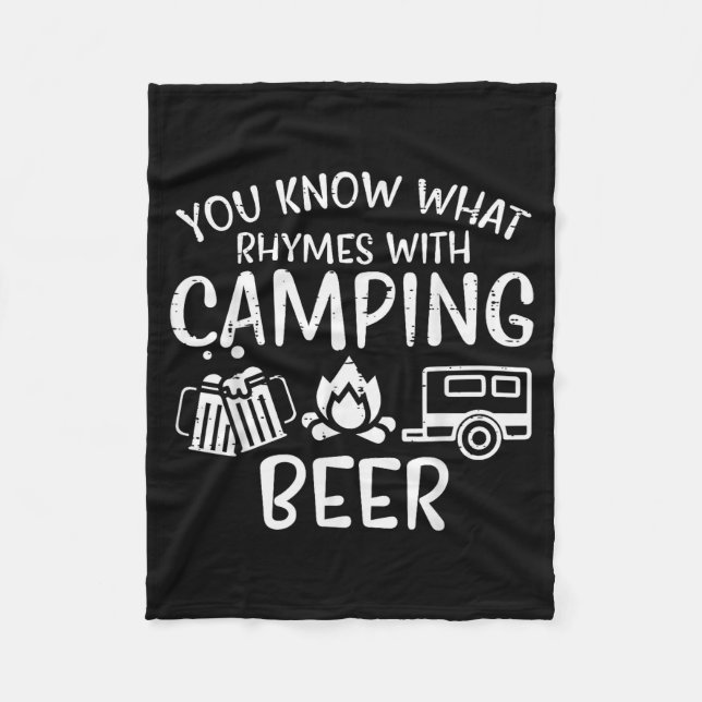 You Know What Rhymes With Camng Funny Camper Dad M Fleece Blanket (Front)
