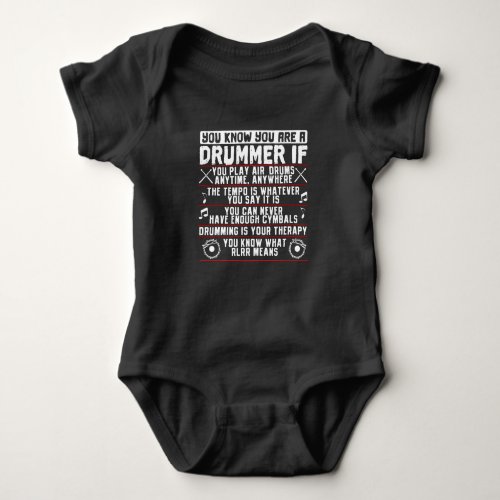 You Know You Are A Drummer If Drummer Musician Baby Bodysuit