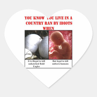 YOU KNOW YOU LIVE IN A COUNTRY RAN BY IDIOTS WHEN HEART STICKER