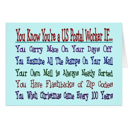You Know Your a POSTAL WORKER IF Cards (Front Horizontal)
