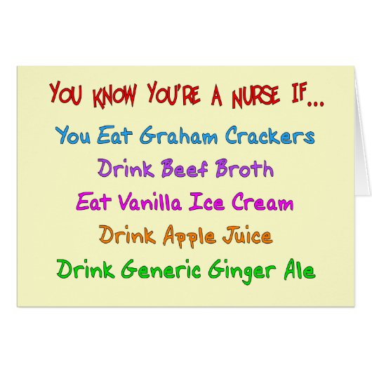 You Know You're A Nurse IF... Cards (Front Horizontal)