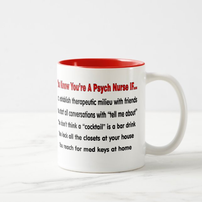 You Know You're A Psych Nurse IF... Two-Tone Coffee Mug (Right)