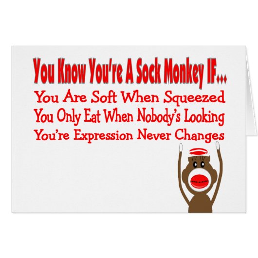 You Know You're A Sock Monkey IF... Cards (Front Horizontal)
