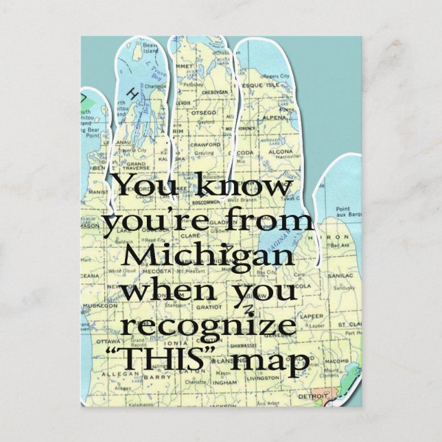 You Know You're From Michigan When Postcard (Front)