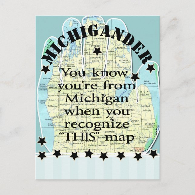 You Know You're From Michigan When Postcard (Front)
