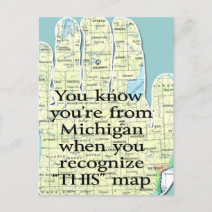 You Know You're From Michigan When You Recognize Postcard