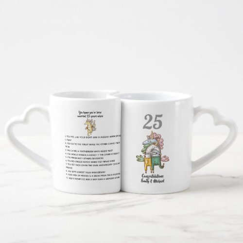 You Know Youve Been Married 25yrs When _ FUNNY Coffee Mug Set