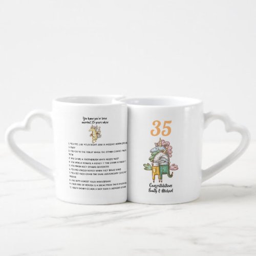 You Know Youve Been Married 35yrs When _ FUNNY Coffee Mug Set