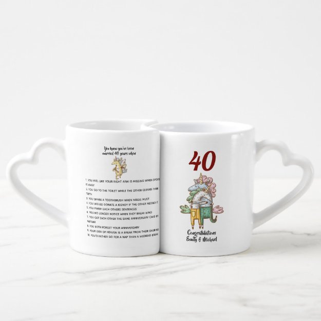 You Know You've Been Married 40yrs When - FUNNY Coffee Mug Set