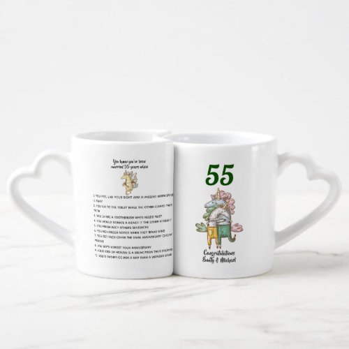 You Know Youve Been Married 55yrs When _ FUNNY Coffee Mug Set