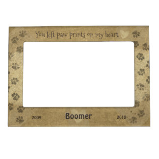 You left Paw Prints on my Heart Magnetic Picture Frame