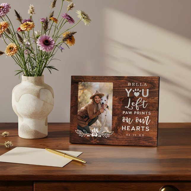 You Left Paw Prints On Our Hearts Pet Memorial Plaque (You Left Paw Prints On Our Hearts Pet Memorial Plaque)