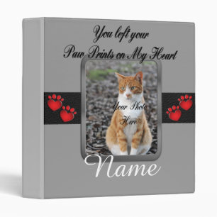 You left your Paw Prints - Gray 3 Ring Binder