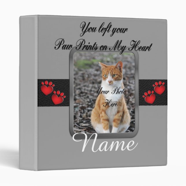 You left your Paw Prints - Gray 3 Ring Binder (Front/Spine)