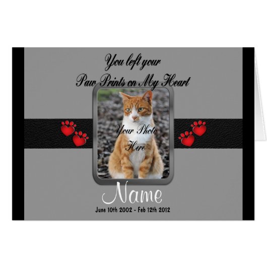 You left your Paw Prints - Gray Cards (Front Horizontal)