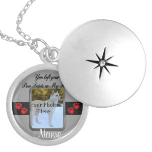 You left your Paw Prints on My Heart Silver Plated Necklace
