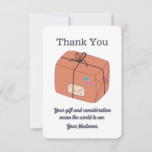 You Letter Carrier Mailman Postal Mail Carrier Thank You Card