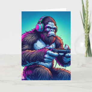 You Leveled Up! Bigfoot Gaming Birthday Card