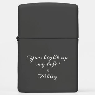 You Light Up my Life Valentine Wedding Keepsake Zippo Lighter