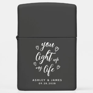 You Light Up my Life Valentine Wedding Keepsake Zippo Lighter