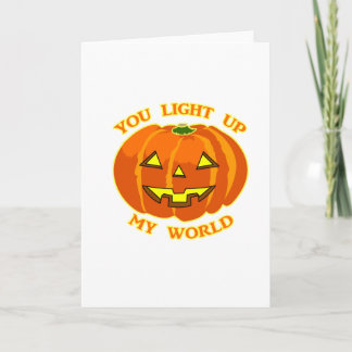 You Light Up My World Halloween Pumpkin Card