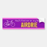 [ Thumbnail: "You’Ll Find Me On My Bike in Airdrie" (Canada) Bumper Sticker ]