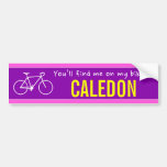 [ Thumbnail: "You’Ll Find Me On My Bike in Caledon" (Canada) Bumper Sticker ]