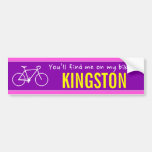[ Thumbnail: "You’Ll Find Me On My Bike in Kingston" (Canada) Bumper Sticker ]