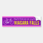[ Thumbnail: "You’Ll Find Me On My Bike in Niagara Falls" Bumper Sticker ]
