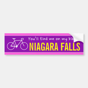 "You’ll find me on my bike in NIAGARA FALLS" Bumper Sticker