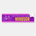 [ Thumbnail: "You’Ll Find Me On My Bike in Windsor" (Canada) Bumper Sticker ]