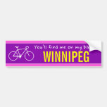 [ Thumbnail: "You’Ll Find Me On My Bike in Winnipeg" (Canada) Bumper Sticker ]