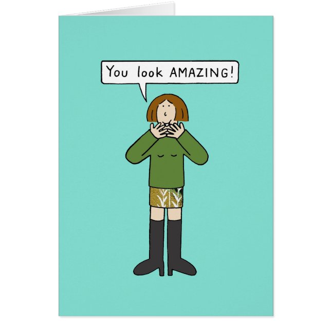 You Look Amazing Cartoon Lady Cards (Front)