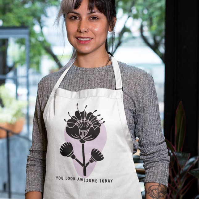 "You Look Awesome Today" - Floral Vibes  Long Apron (Creator Uploaded)