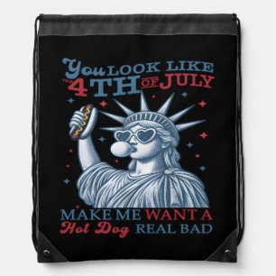 You Look Like The 4th July Makes Me Want A Hot Dog Drawstring Bag