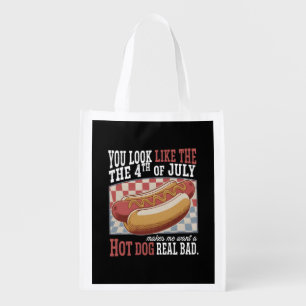 You Look Like The 4th Of July Funny Quote and Cute Grocery Bag
