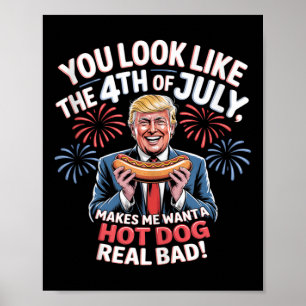 You Look Like The 4th Of July Makes Me Want Hotdog Poster