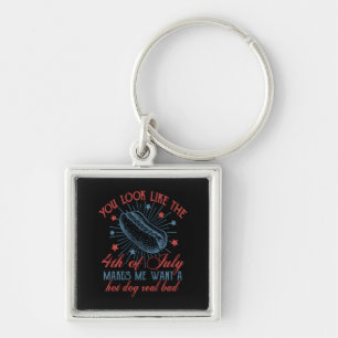 You Look Like The 4th Of July, Retro 4th Of July,  Keychain