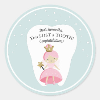 You Lost a Tooth Personalized Tooth Fairy Sticker. Classic Round Sticker