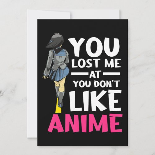 You Lost Me Anime Clothing Manga Cosplay Otaku Holiday Card