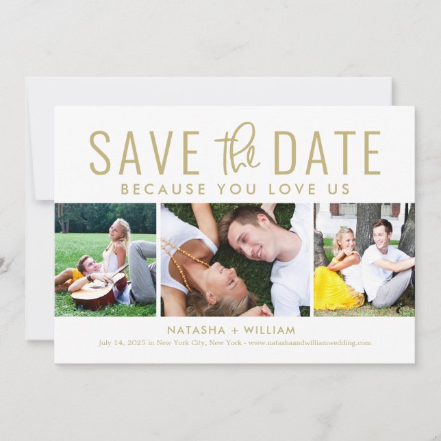 You Love Us EDITABLE COLOR Save The Date Card (Front)