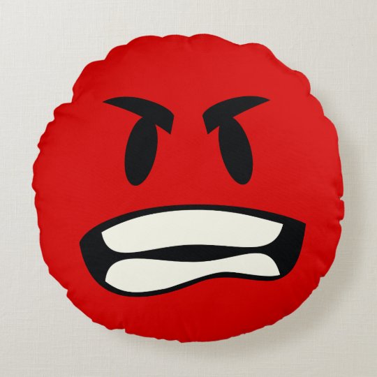 you mad bro? rage emoji round pillow